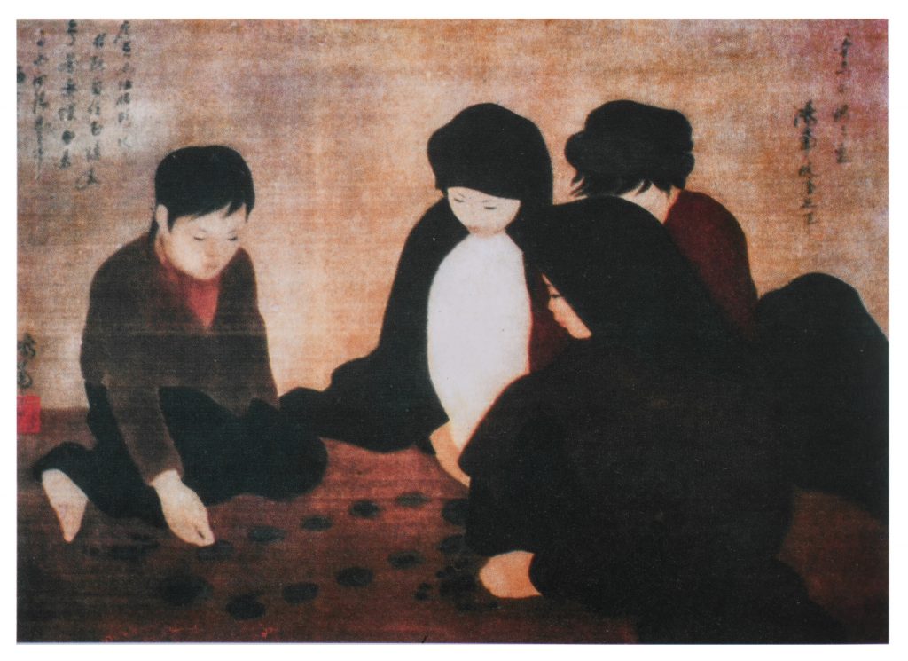 SILK PAINTING ‘PLAYING Ô ĂN QUAN’ – NGUYEN PHAN CHANH (1892 – 1984)