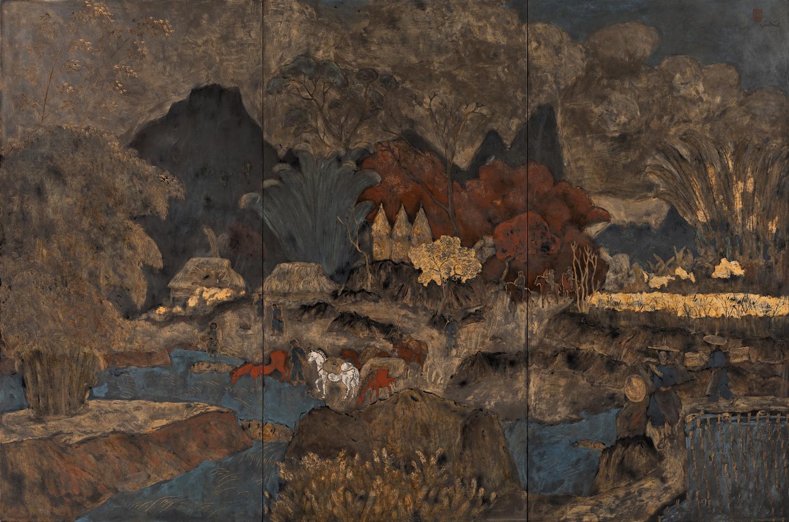 ABOUT THE LACQUER PAINTING ‘BẢN NẬM NÀ’ OF ARTIST VĂN BÌNH (1917-2004 ...