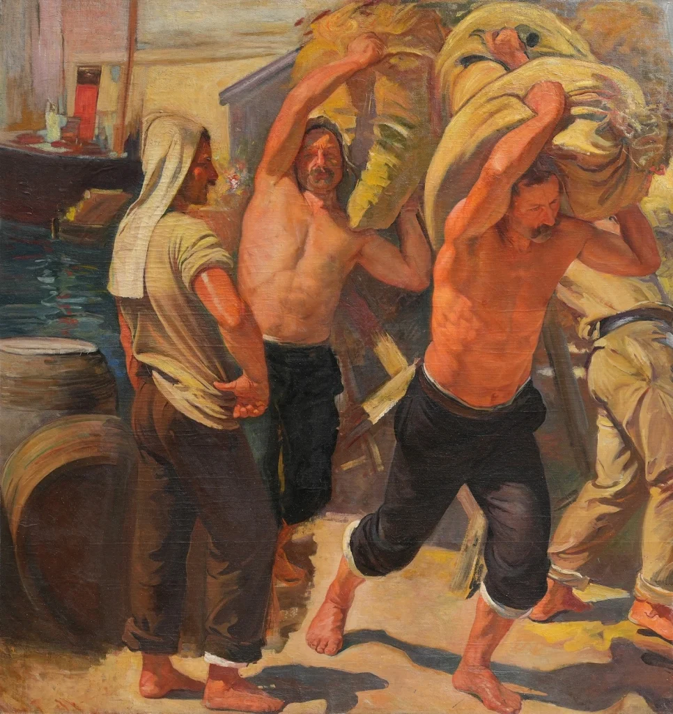 Victor Tardieu (1870-1937), “Những người bốc vác tại cảng Genoa”
