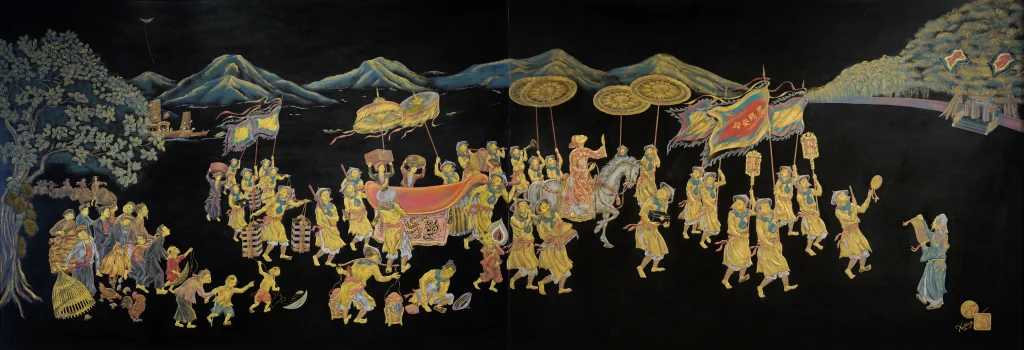 TỪ CHẤT LIỆU SƠN MÀI ĐẾN TÁC PHẨM “VINH QUY BÁI TỔ” CỦA HOẠ SĨ NGUYỄN KHANG (1911-1989)