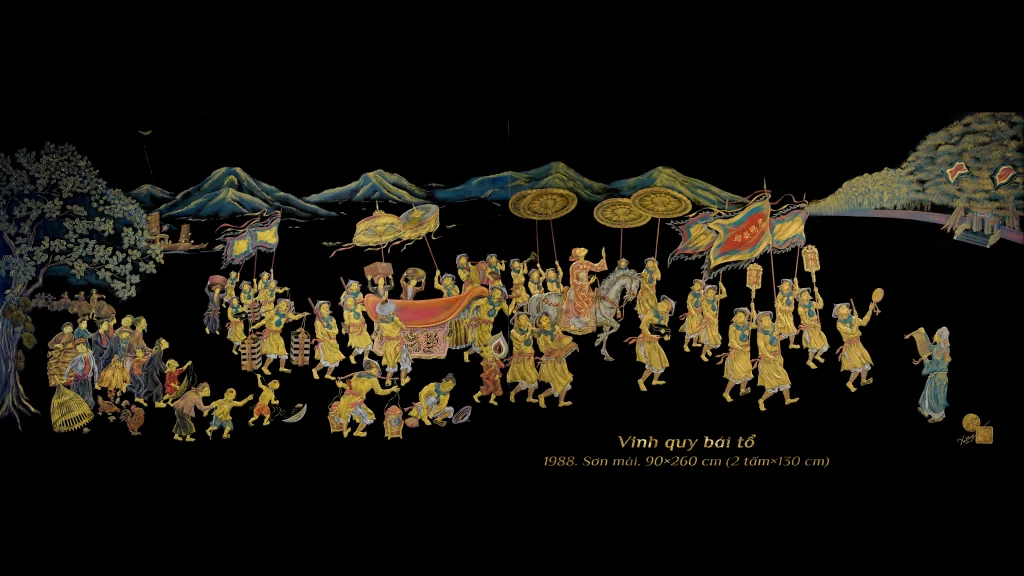 TỪ CHẤT LIỆU SƠN MÀI ĐẾN TÁC PHẨM “VINH QUY BÁI TỔ” CỦA HOẠ SĨ NGUYỄN KHANG (1911-1989)