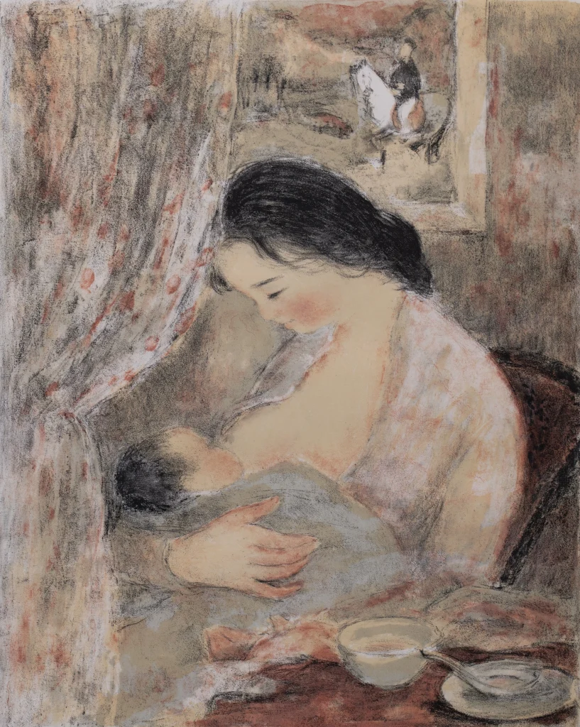 “Bữa ăn trong lòng mẹ”, đỉnh cao sáng tác của Lê Thị Lựu – nữ họa sĩ tài sắc vẹn toàn